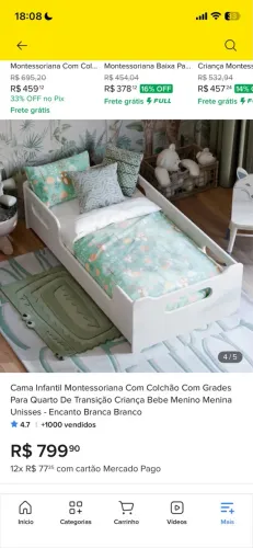 Cama montesoriana infantil 
