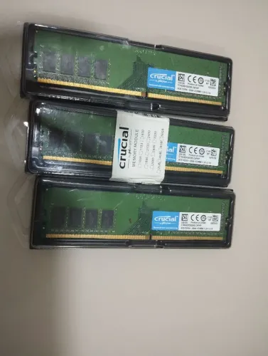 Kit 3 Unidades Memória RAM Crucial 4GB DDR4 2666MHz
