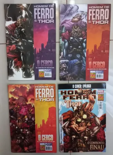 Hqs O Invencível Homem de Ferro / Panini 2011 - Arco O cerco Ragnarok - n° 12 á 15 Homem