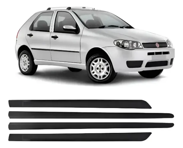 Friso Lateral Fiat Palio Celebration 05 06 07 08 09 10/17 Preto 4 Portas
