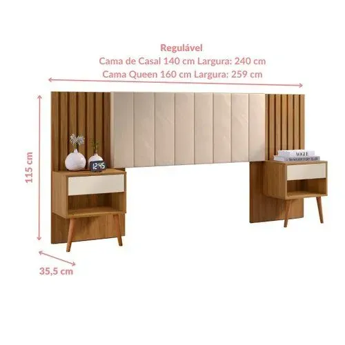 Cabedeira para quarto em madeira