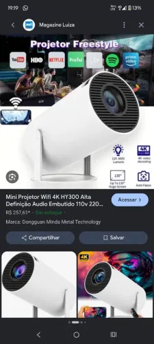Hy300 projetor Android