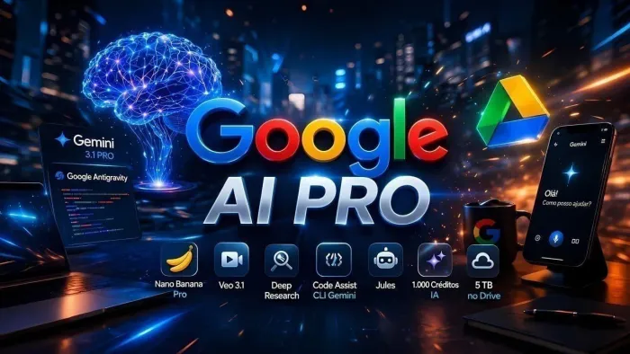 GOOGLE AI PRO + 5 TB DE ARMAZENAMENTO