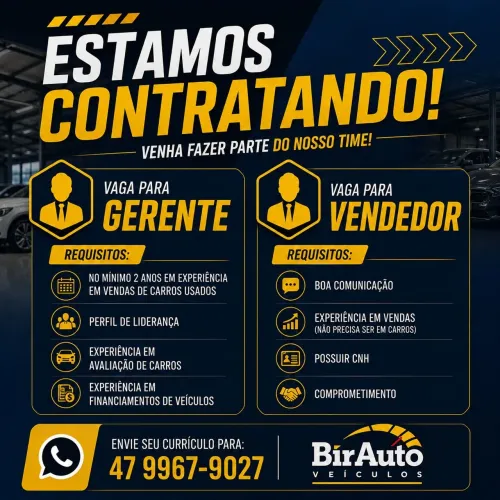 Vaga Gerente e Vendedor Automotivo 