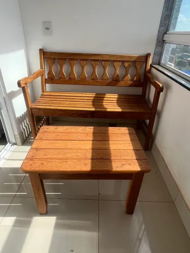 Cadeira e Centro de madeira maciça - Rústico - 100% Eucalipto