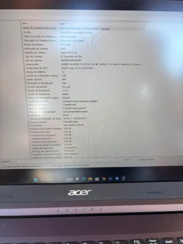 Notebook Acer Aspire 5 A515-54 - Intel Core I5 10a Ger | 240gb Ssd | 8gb Ddr4 | 15,6