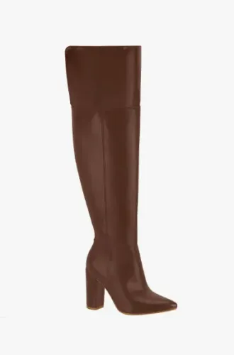 Bota Feminina Vizzano Salto Cano Longo Over Marrom