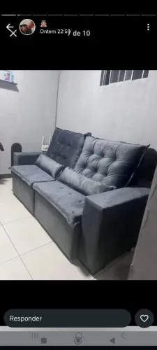 Sofá retrátil reclinável apartir de. 1400 a vista ou 10x de 155