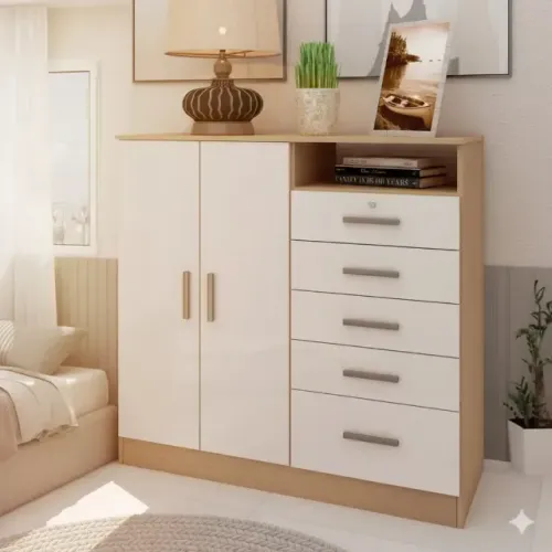 Cômoda nice com 5 gavetas e 2 portas (frete gratis)