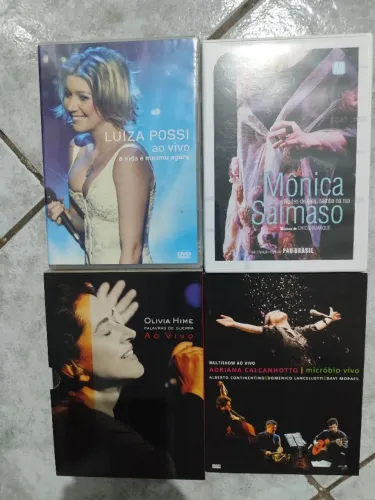 Dvds Luiza Possi, Monica Salmaso, Olívia Hoje e Adriana Calcanhoto ao vivo