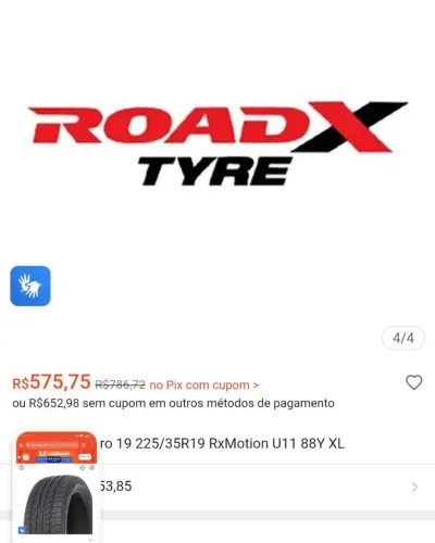 4 pneus 225/35 aro 19 Roadx