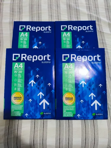 Resma Papel Branco Sulfite A4 75G 210mmX297mm 500 Folhas Office Branco - Report Premium