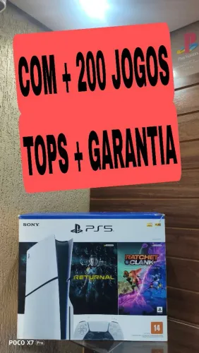 PS5 físico + 200 jogos tops