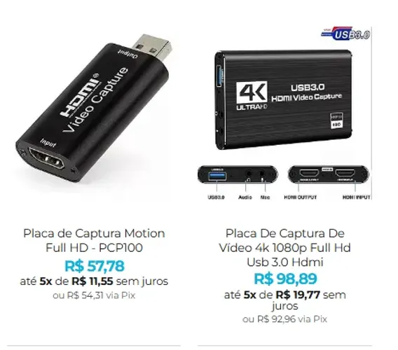 Placa de Captura: Capture a Essência do Mundo Digital em Até 8x Sem Juros