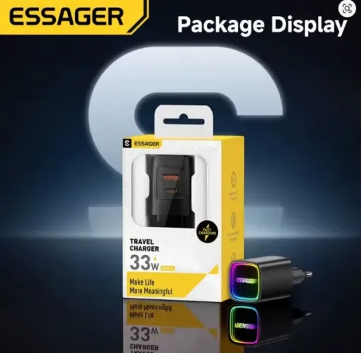 Carregador Portátil Essager GaN 33W USB Tipo C