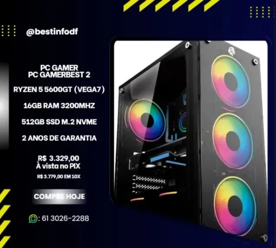PC GAMER RYZEN 5 560GT (VEGA) 16GIGAS 3200 / 512 M2 NVME
