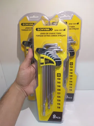 Kit de chave torx grande bomvink 9 peças