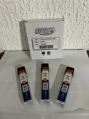 Lâmina para estilete 18 mm largo Caixa com 100 unidades