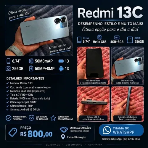 Redmi 13c 256gb | impecável!