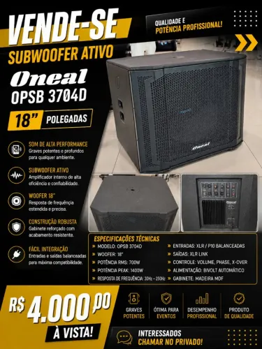 Sub 18" oneal opsb 3704D