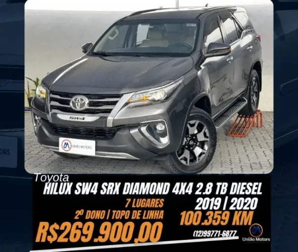 Toyota Hilux SW4 SRX Diamo. 4X4 2.8 TB DIE AUT 2020