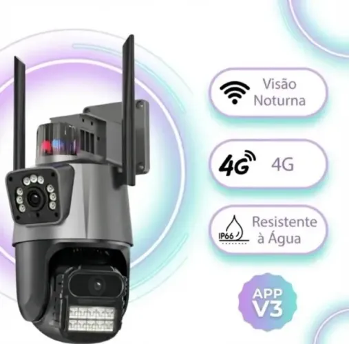 Câmera de Segurança Inteligente 4G 1080P HD com Visão Noturna (Não Suporta Wi-Fi)