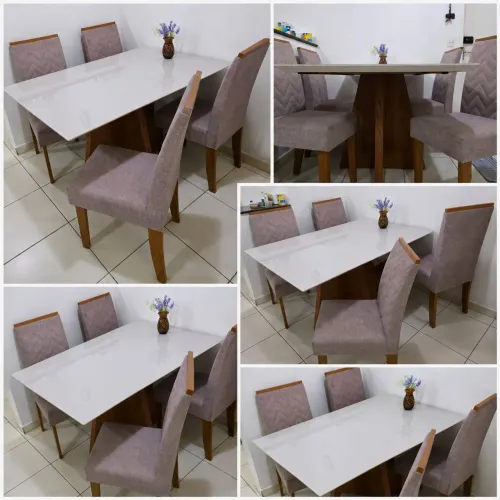 Mesa de Jantar com 4 Cadeiras - Design Moderno