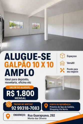 ALUGUE-SE GALPÃO/ DEPÓSITO R$ 1.800