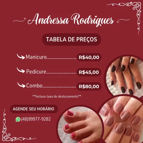 MANICURE E PEDICURE QUE ATENDE Á DOMICÍLIO EM LAGUNA!