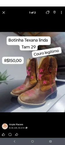 Bota texana infantil