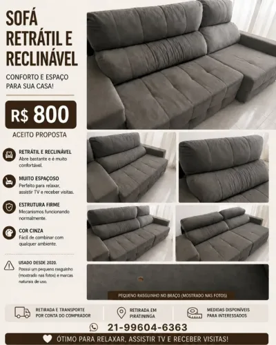 Sofá Retrátil