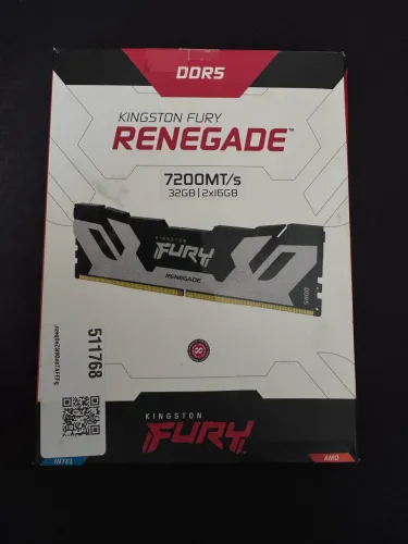 Kingston DDR5 32gb (2x16gb) Fury Renegade Prata 7200mhz CL38