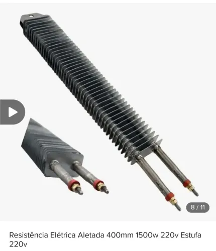 3 Resistências aletadas 1500W 220V para estufa
