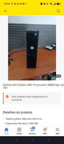 Desktop Dell Optiplex 380, Processador Q8400,4gb ,hd 250