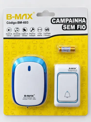 Campainha Sem Fio B-MAX BM-603 Nova com 36 Toques
