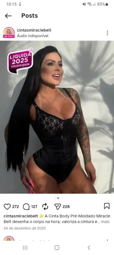 Cinta modeladora da miracle beat tamanho p busto g