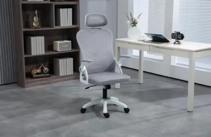 Cadeira de Escritório Home Office Estudo Ergonômica em Perfeito Estado Branca e Cinza