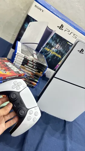 PLAYSTATION 5 (PS5) SLIM BRANCO MÍDIA FISICA 1TB + JOGOS ORIGINAIS