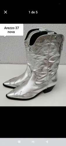 Bota Arezzo prata nova número 37