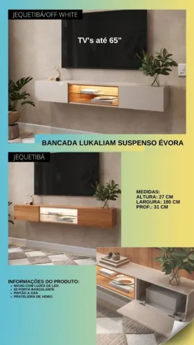 BANCADA SUSPENSA TV ATÉ 65 POLEGADAS