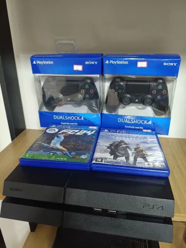 Ps4 + jogos + manetes kit completo