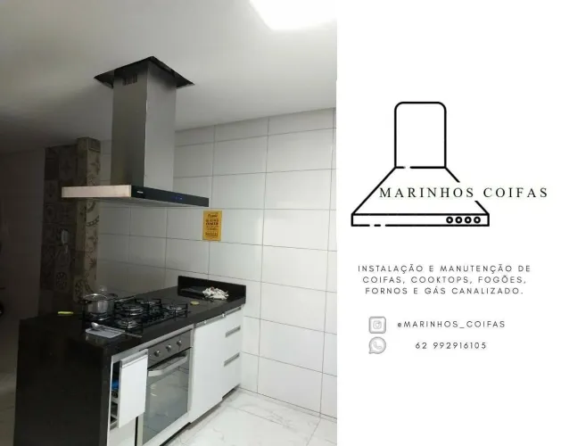 Instalação e manutenção de coifas, cooktops, fogões, fornos e gás canalizado.