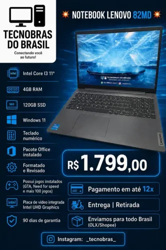 Notebook Lenovo Intel Core i3 11ª