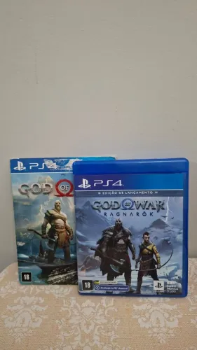 God of war e God of war ragnarok - mídia física ps4 - playstation 4 - 2 em 1