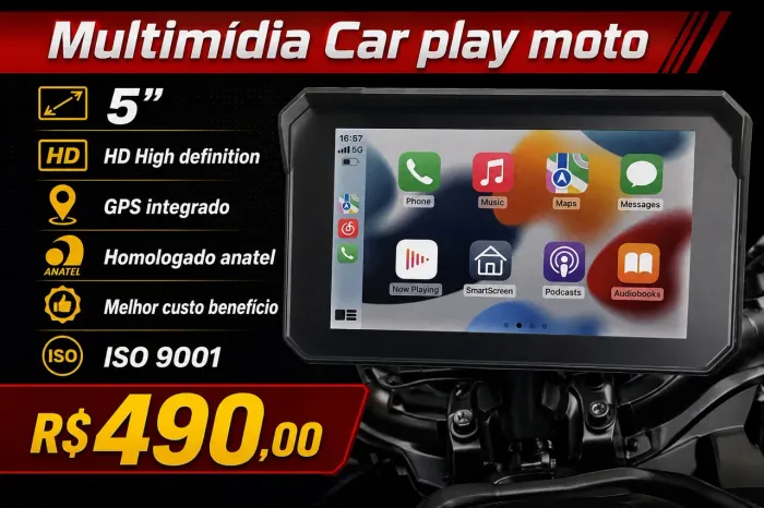 Multimídia CarPlay moto