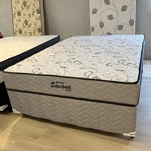 Conjunto Box CASAL PADRÃO Savana com Molas Ensacadas - Entrega Grátis Fortaleza