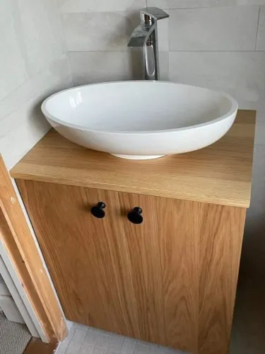 Gabinete Aéreo para Banheiro 60cm MDF 18mm Frassino Almendra com Portas