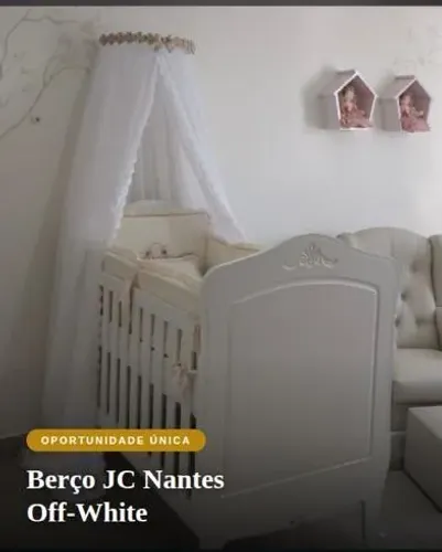Vende-se Berço JC Nantes + Colchão + Dossel + Cortinado