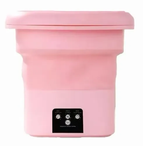Mini máquina de lavar roupas, dobrável e portátil automática