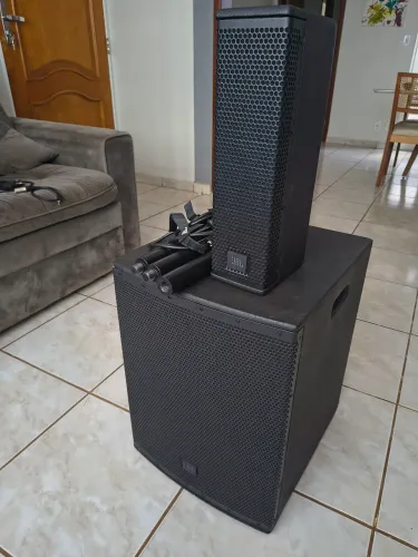 Sistema de som profissional JBL Nix One sub woofer + torre